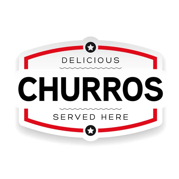 Señal de etiqueta vintage Churros — Archivo Imágenes Vectoriales