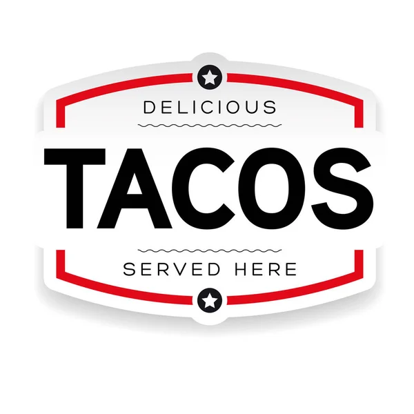 Značka vintage label tacos — Stockový vektor