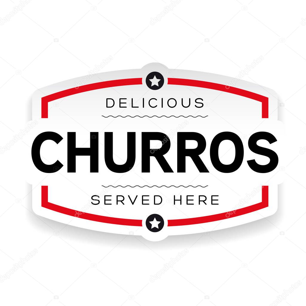 Churros vintage label sign vector