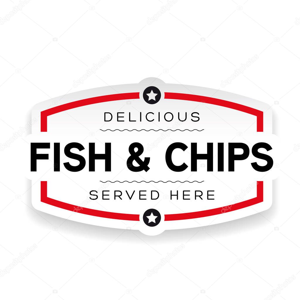 Fish and Chips label sign vintage vector