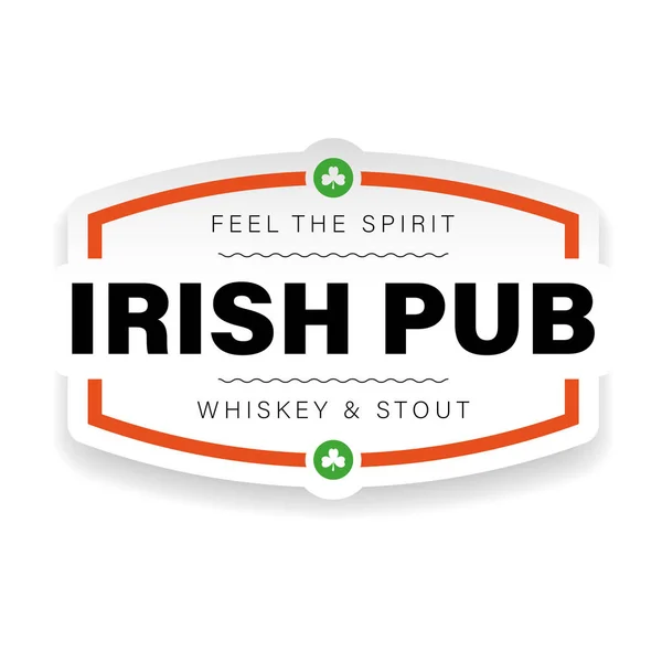 Irish Pub vintage sign logo — Stock Vector