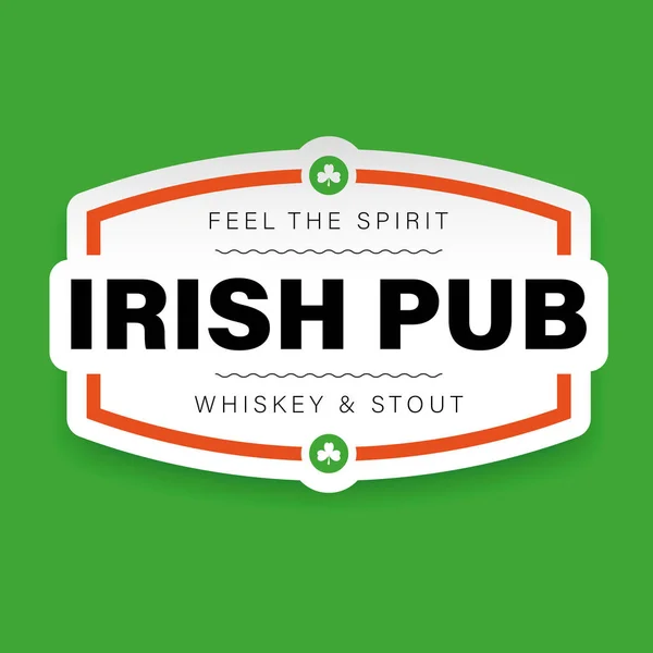 Irish Pub vintage sign logo — Stock Vector