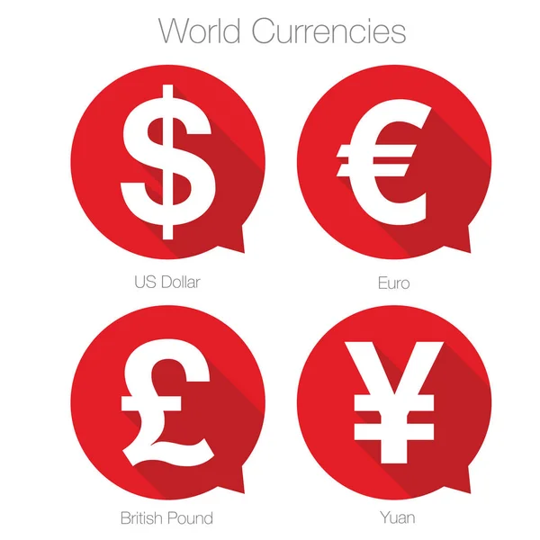 World Currencies Sign Symbol Set Vector — Stock Vector