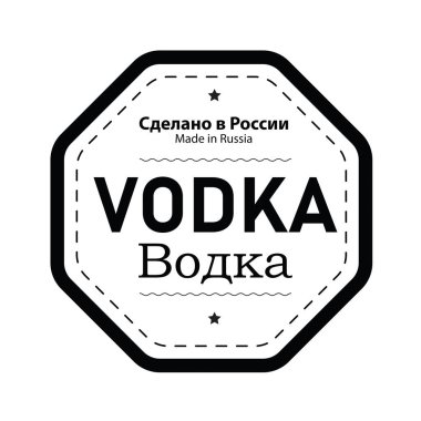 Votka Made in Rusya etiket damga