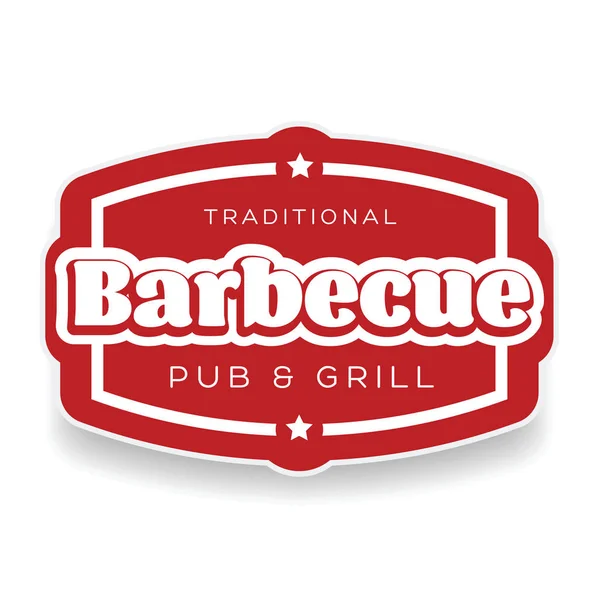Traditionella Barbecue pub och grill logga — Stock vektor
