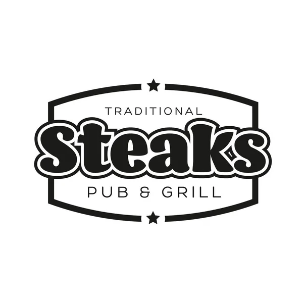 Steaks vintage stamp black logo — Stock Vector