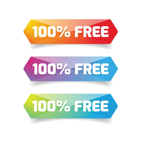 Hundred percent free button — Stock Vector