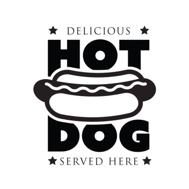 Hot Dog vintage stamp logo clipart