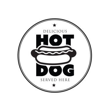 Hot Dog vintage damga logosu