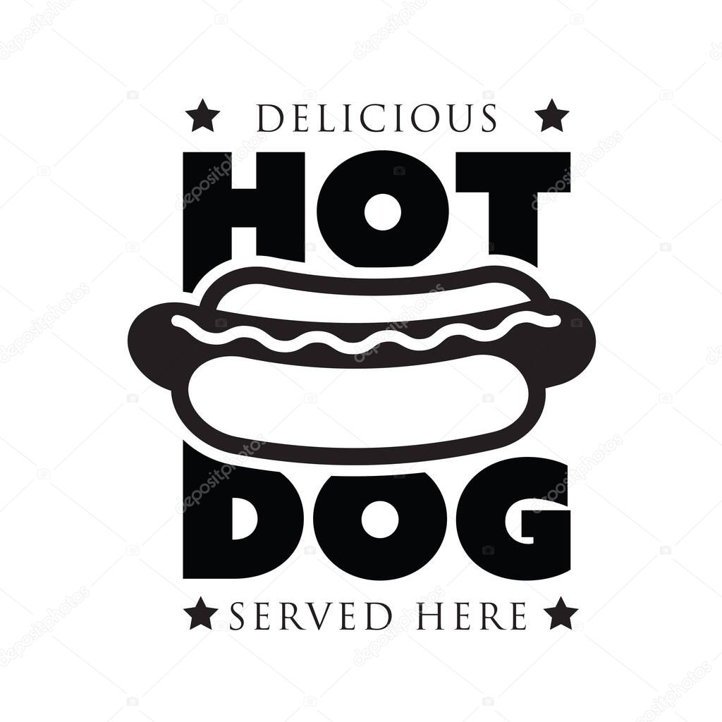 Hot Dog vintage stamp logo