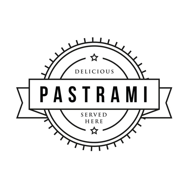 Pastrami sandwich vintage stamp — Stock Vector