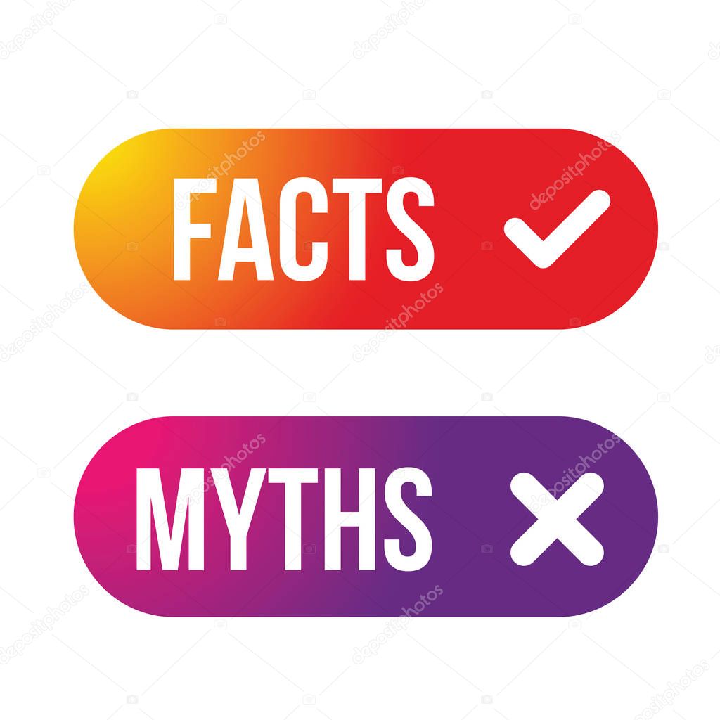 Myths Facts sign button vector