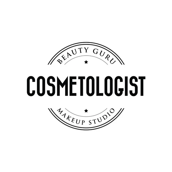 Cosmetologist logotipo selo vintage — Vetor de Stock