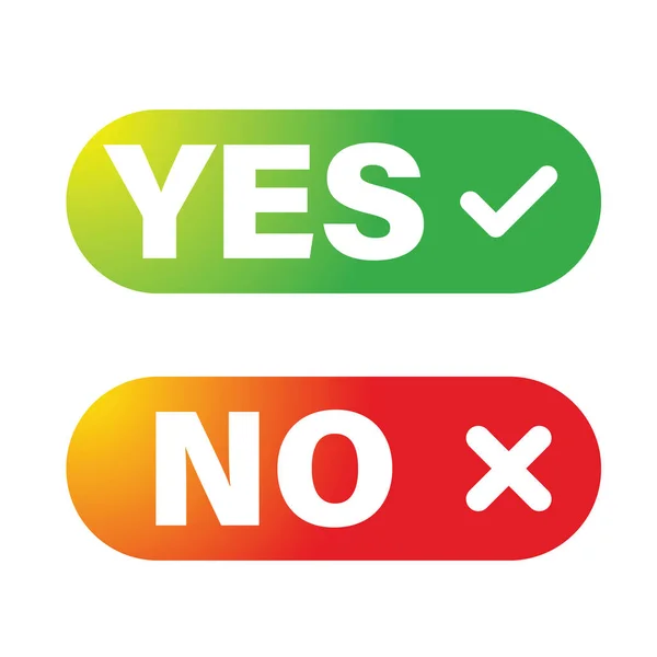 Yes No button set vector — 스톡 벡터