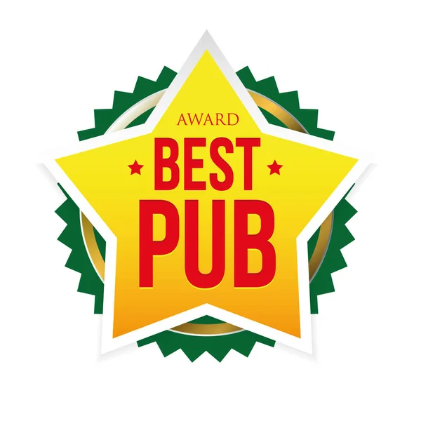 Mejor estrella de la insignia del Pub — Vector de stock