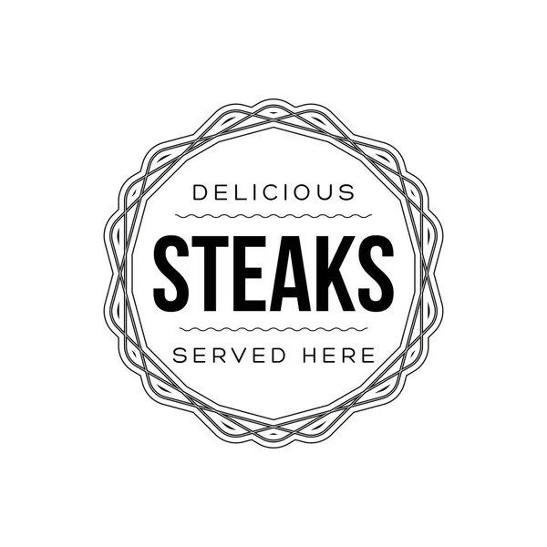 Steki z logo żywności vintage — Wektor stockowy