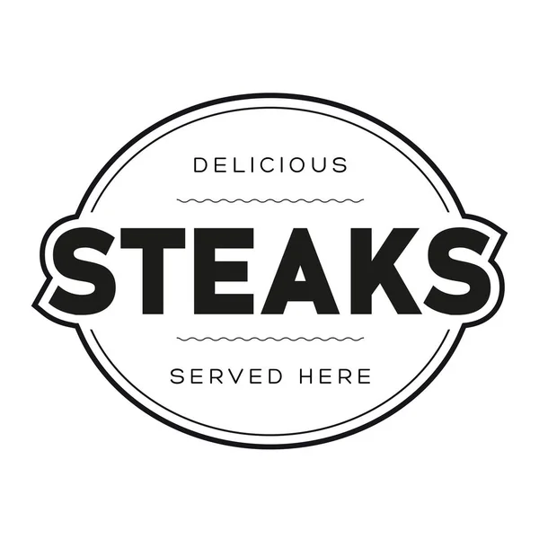 Food logo steaks vintage — Stock Vector