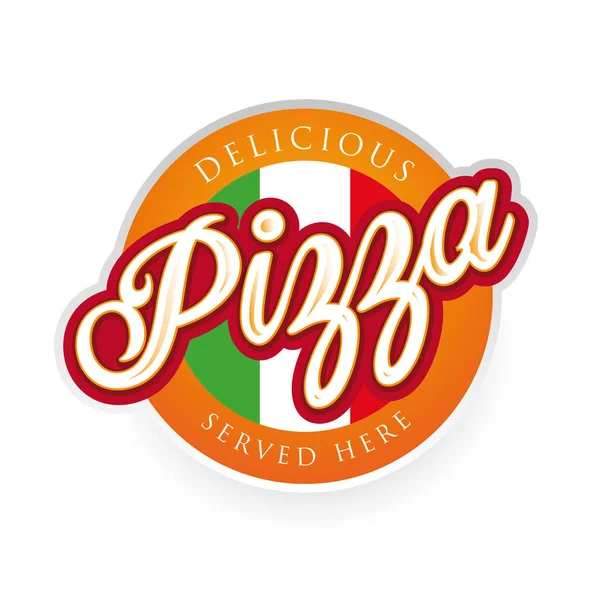 Włoska plakietka Pizza retro — Wektor stockowy