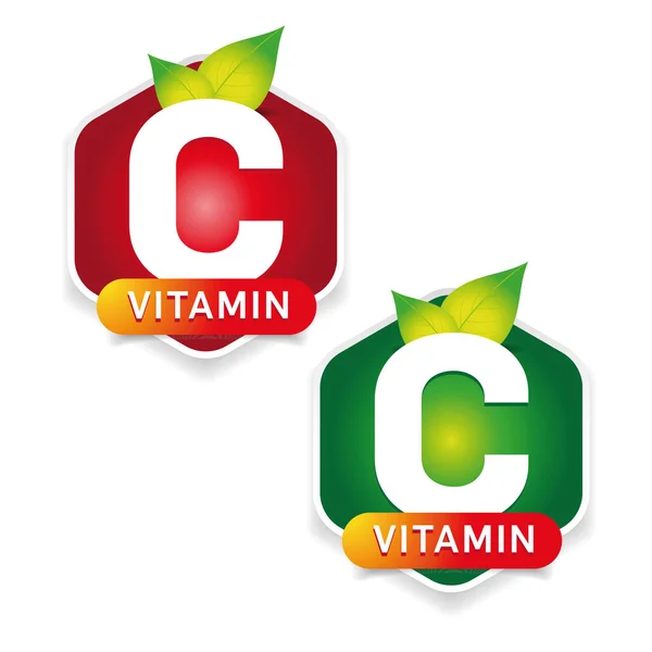 비타민 C 상표 배지 — 스톡 벡터
