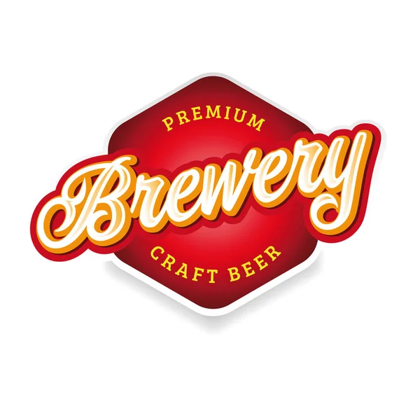 Cervecería letrero etiqueta tipografía vintage — Archivo Imágenes Vectoriales