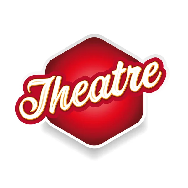 Theatre sign label lettering vintage — Stock Vector