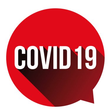 Covid19 Coronavirus kırmızı etiket işareti
