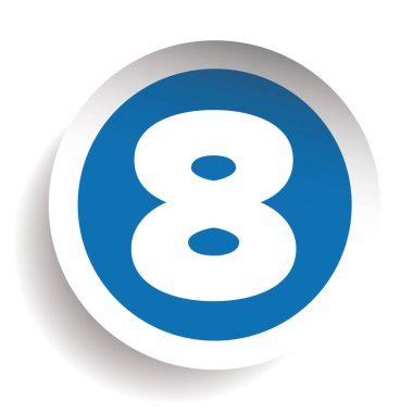 Sekiz Numara mavi etiket vektörü