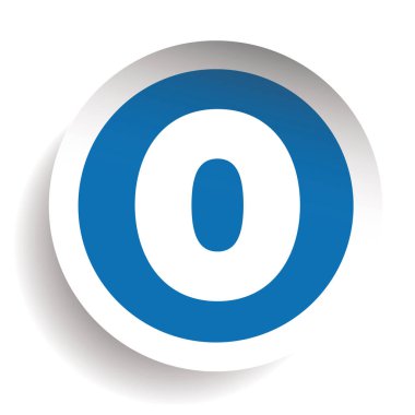 Sıfır Numara etiket vektörü mavi