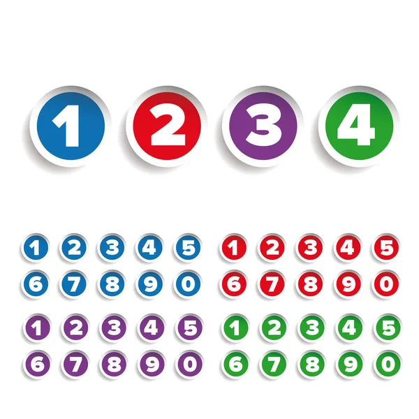 Number Set Label Vector — Stock Vector