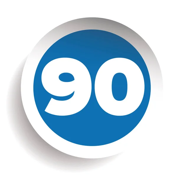 Number Ninety Icon Vector — Stock Vector
