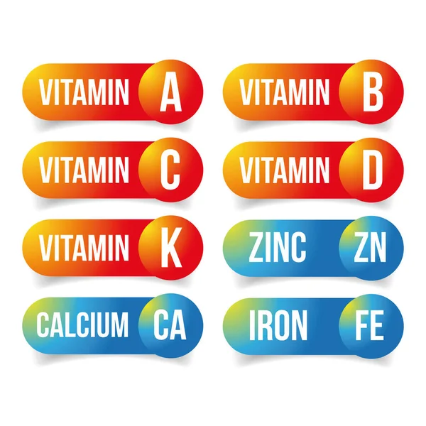 Food supplements Vitamins and minerals — Stock Vector