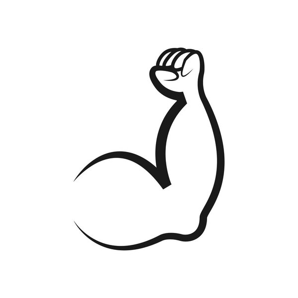 Замечательный простой дизайн мужского силуэта бицепса
 