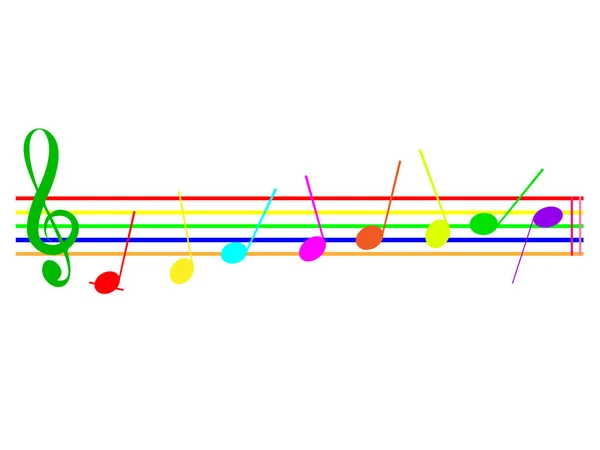 明るい背景にさまざまな要素を含む音楽ノートの素晴らしいコンセプト — ストックベクタ