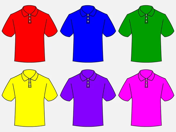 Wunderbares Design Von Herren Shirts Verschiedenen Farben Auf Hellem Hintergrund — Stockvektor