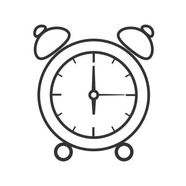 Beyaz bir arka planda çalar saat silueti güzel tasarım