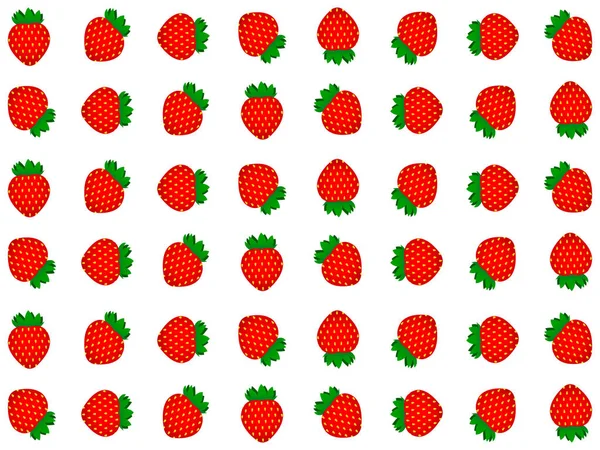 Wonderful Light Background Many Tasty Sweet Strawberries — Stock Vector