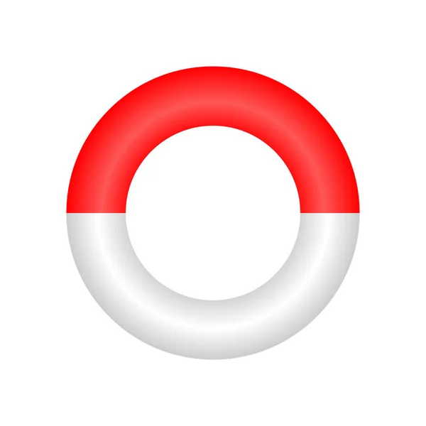 Великолепная Концепция Дизайна Красно Белого Спасательного Колеса Белом Фоне — стоковый вектор