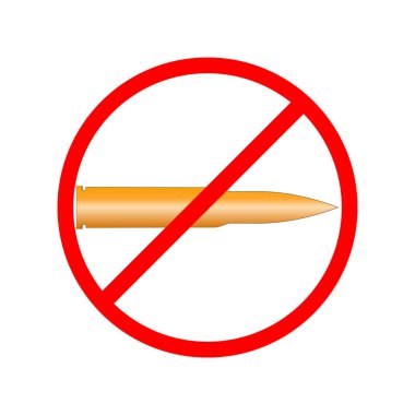 Büyük kırmızı bir daire kurşunla yasağı kavramı 