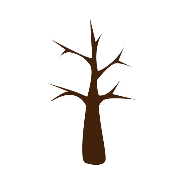 白い背景の上の木の暗い茶色のトランクの素敵なデザイン — ストックベクタ