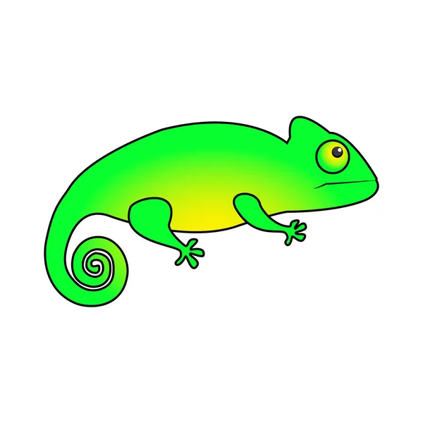 Tolles Design Des Grünen Geckos Auf Weißem Hintergrund — Stockvektor