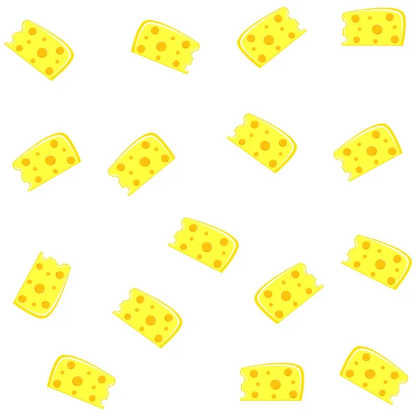 Wonderful Design Tasty Yellow Pieces Cheese White Background — Stock Vector