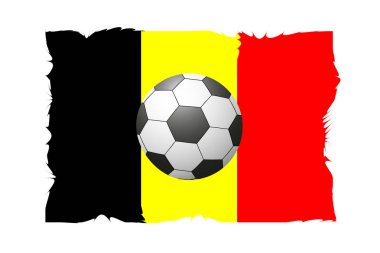 Bir futbol topu Belçika bayrağı arka üzerinde güzel bir kavramı