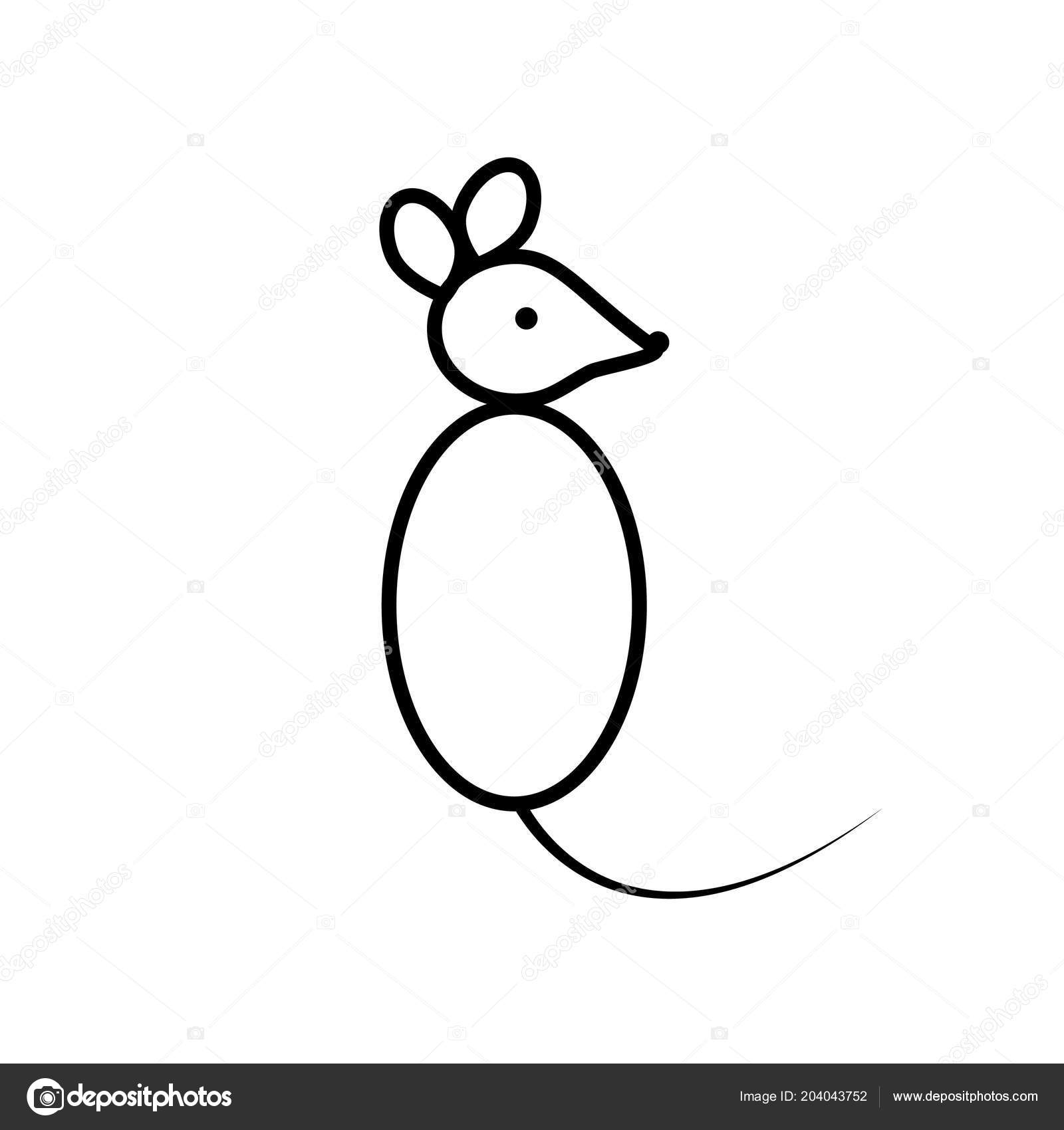 Wonderful Simple Logo Design Mouse White Background Stock Vector C Vitalia221 204043752