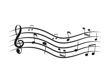 Farklı öğeler üzerinde beyaz bir arka plan ile müzik notlar harika bir kavramı