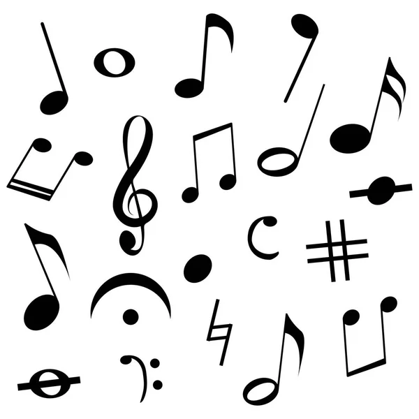 Diseño Conjunto Diferentes Tipos Notas Musicales Sobre Fondo Blanco — Vector de stock