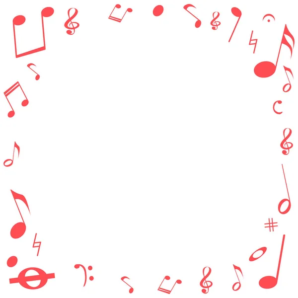 Design White Background Red Music Notes — Stock Vector