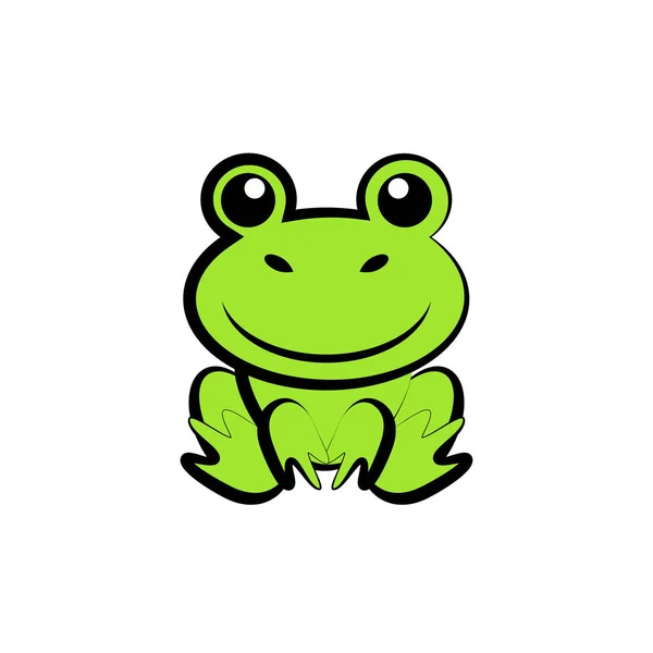 绿色青蛙在白色背景的美丽的剪影设计 — 图库矢量图片
