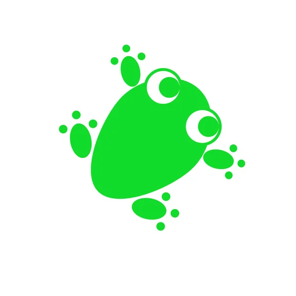 Hermoso Diseño Silueta Una Rana Verde Sobre Fondo Blanco — Vector de stock