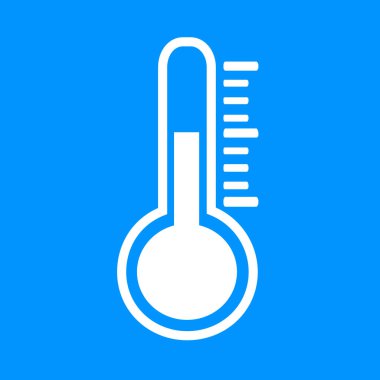 Mavi arka plan üzerinde termometre harika tasarımı