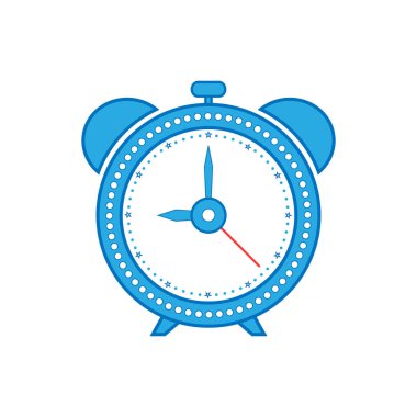 Beyaz bir arka plan mavi alarm saati büyük tasarım